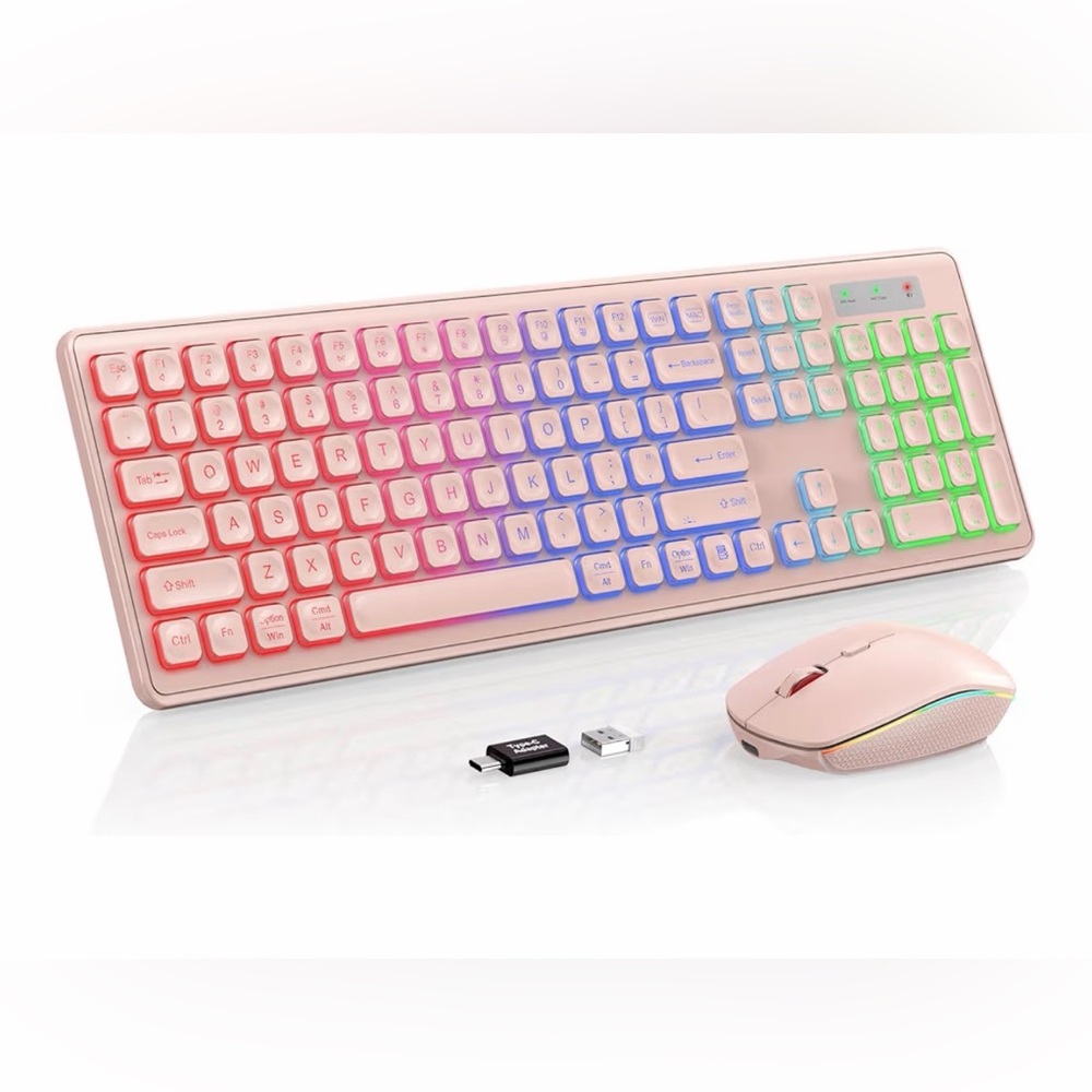 NIB Trueque Wireless RGB Keyboard & Mouse Combo